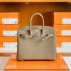 Hermes Birkin Togo CK18 Etoupe Grey Silver Hardware 25cm Full Handmade