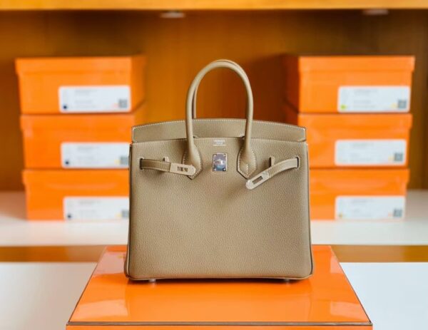 mmexport1686297907978-1024x791-1 Hermes Birkin Togo CK18 Etoupe Grey Silver Hardware 25cm Full Handmade
