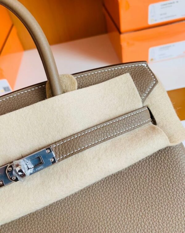 mmexport1686297910850-813x1024-1 Hermes Birkin Togo CK18 Etoupe Grey Silver Hardware 25cm Full Handmade
