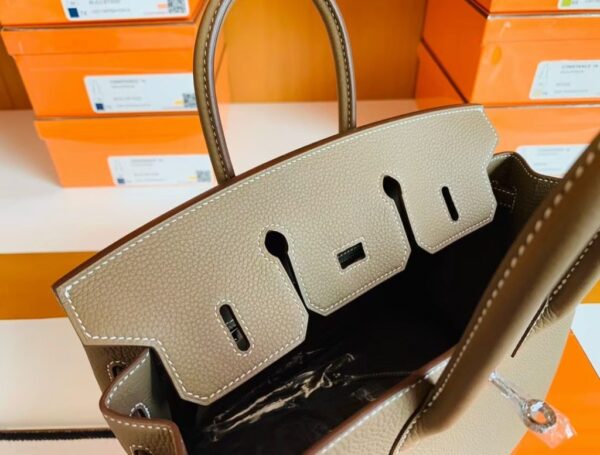 mmexport1686297913633-1024x777-1 Hermes Birkin Togo CK18 Etoupe Grey Silver Hardware 25cm Full Handmade