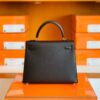 Hermes Kelly Epsom CK89 Black Gold Hardware 25cm Full Handmade