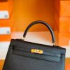 Hermes Kelly Epsom CK89 Black Gold Hardware 25cm Full Handmade
