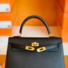 Hermes Kelly Epsom CK89 Black Gold Hardware 25cm Full Handmade