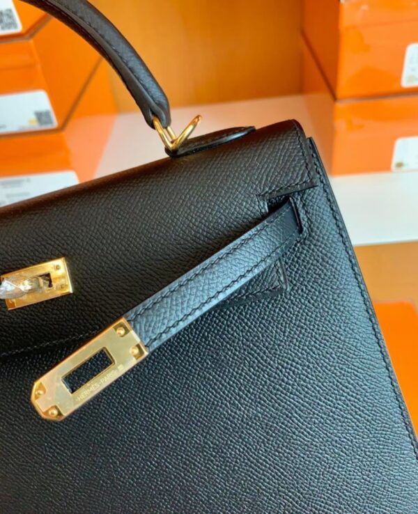 mmexport1686298080493-832x1024-1 Hermes Kelly Epsom CK89 Black Gold Hardware 25cm Full Handmade