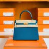 Hermes Kelly Epsom W0 Vert Bosphore Gold Hardware 25cm Full Handmade