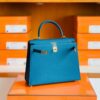 Hermes Kelly Epsom W0 Vert Bosphore Gold Hardware 25cm Full Handmade