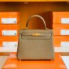 Hermes Kelly Togo CK18 Etoupe Grey Gold Hardware 25cm Full Handmade
