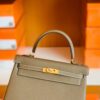 Hermes Kelly Togo CK18 Etoupe Grey Gold Hardware 25cm Full Handmade
