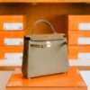 Hermes Kelly Togo CK18 Etoupe Grey Gold Hardware 25cm Full Handmade