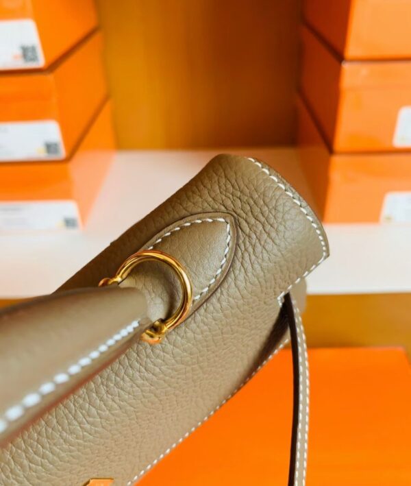 mmexport1686298130766-867x1024-1 Hermes Kelly Togo CK18 Etoupe Grey Gold Hardware 25cm Full Handmade