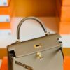 Hermes Kelly Togo CK18 Etoupe Grey Gold Hardware 25cm Full Handmade