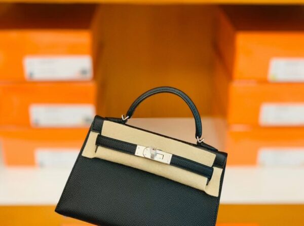 mmexport1686298840912-1024x762-1 Hermes Mini Kelly Epsom CK89 Black Silver Hardware 19cm Full Handmade
