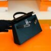 Hermes Mini Kelly Epsom CK89 Black Silver Hardware 19cm Full Handmade