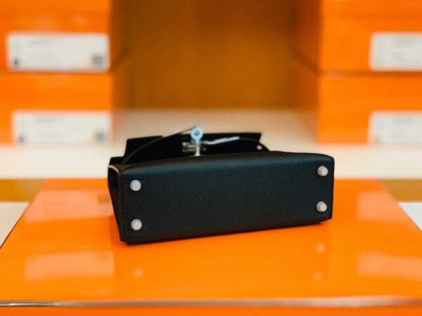 mmexport1686298848839-1024x768-1 Hermes Mini Kelly Epsom CK89 Black Silver Hardware 19cm Full Handmade