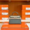 Hermes Mini Kelly Epsom 63 Almond green Silver Hardware 19cm Full Handmade