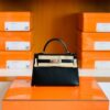 mmexport1686298989352-1024x768-1 Hermes Mini Kelly Box Leather CK89 Black Silver Hardware 19cm Full Handmade