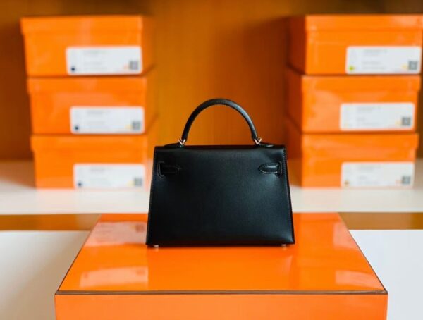 mmexport1686298992038-1024x774-1 Hermes Mini Kelly Box Leather CK89 Black Silver Hardware 19cm Full Handmade