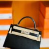 mmexport1686298993390-1024x762-1 Hermes Mini Kelly Box Leather CK89 Black Silver Hardware 19cm Full Handmade