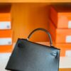 mmexport1686298994862-1024x768-1 Hermes Mini Kelly Box Leather CK89 Black Silver Hardware 19cm Full Handmade