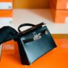 mmexport1686299001477-1024x732-1 Hermes Mini Kelly Box Leather CK89 Black Silver Hardware 19cm Full Handmade