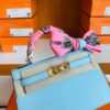 Hermes Mini Kelly Epsom 6u Light Blue Gold Hardware 19cm Full Handmade