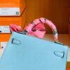 Hermes Mini Kelly Epsom 6u Light Blue Gold Hardware 19cm Full Handmade