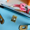 Hermes Mini Kelly Epsom 6u Light Blue Gold Hardware 19cm Full Handmade