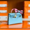 Hermes Mini Kelly Epsom 6u Light Blue Gold Hardware 19cm Full Handmade