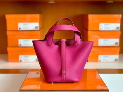 Hermes Picotin TC L3 Rose purple Gold Hardware 18cm Full Handmade