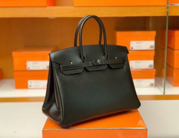mmexport1687341681515-1024x791-1 Hermes Birkin box Leather ck89 so-black Black Buckle Silver Hardware 35cm Full Handmade
