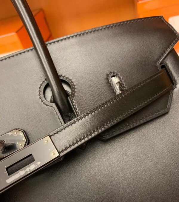mmexport1687341687480-907x1024-1 Hermes Birkin box Leather ck89 so-black Black Buckle Silver Hardware 35cm Full Handmade