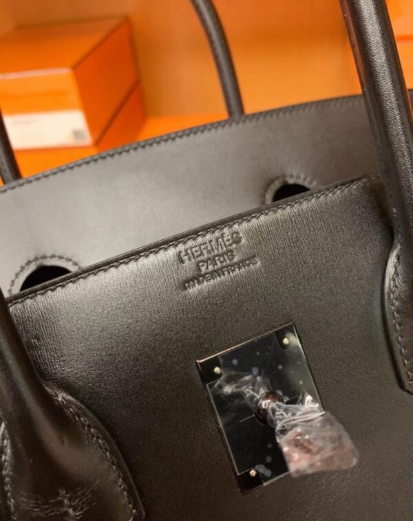 mmexport1687341689043-811x1024-1 Hermes Birkin box Leather ck89 so-black Black Buckle Silver Hardware 35cm Full Handmade