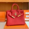 Hermes Birkin Togo Q5 Bright Red Gold Hardware 30cm Full Handmade