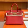 Hermes Birkin Togo Q5 Bright Red Gold Hardware 30cm Full Handmade