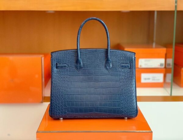 mmexport1687341749228-1024x787-1 Hermes Birkin Matte Alligator crocodile 7L Gem Blue Silver Hardware 30cm Full Handmade