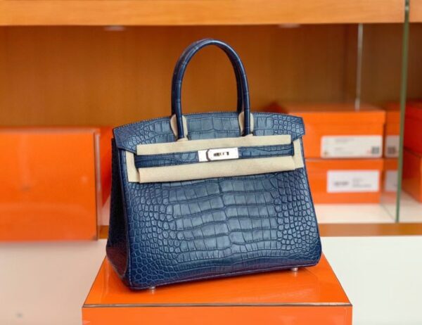 mmexport1687341755060-1024x789-1 Hermes Birkin Matte Alligator crocodile 7L Gem Blue Silver Hardware 30cm Full Handmade
