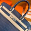 Hermes Birkin Matte Alligator crocodile 7L Gem Blue Silver Hardware 30cm Full Handmade