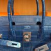 Hermes Birkin Matte Alligator crocodile 7L Gem Blue Silver Hardware 30cm Full Handmade