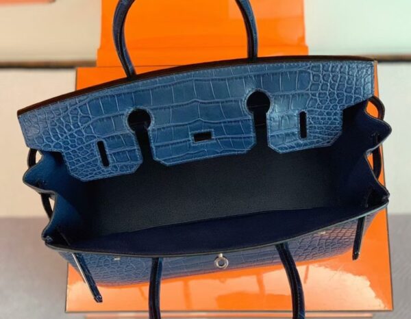 mmexport1687341760202-1024x795-1 Hermes Birkin Matte Alligator crocodile 7L Gem Blue Silver Hardware 30cm Full Handmade