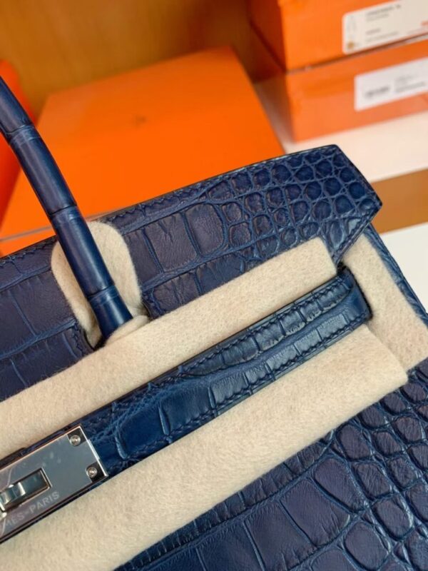 mmexport1687341762044-768x1024-1 Hermes Birkin Matte Alligator crocodile 7L Gem Blue Silver Hardware 30cm Full Handmade