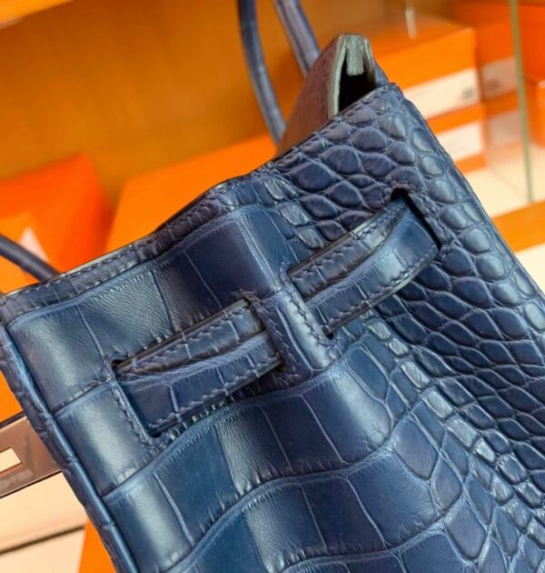mmexport1687341763946-975x1024-1 Hermes Birkin Matte Alligator crocodile 7L Gem Blue Silver Hardware 30cm Full Handmade