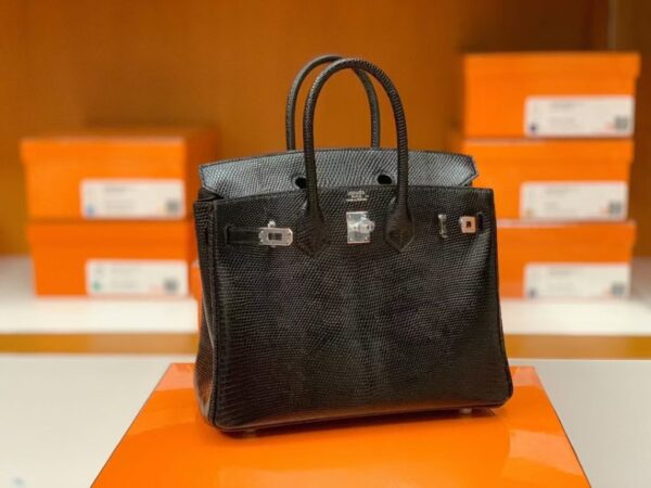 mmexport1687341795848-1024x768-1 Hermes Birkin Lizard CK89 Black Silver Hardware 25cm Full Handmade