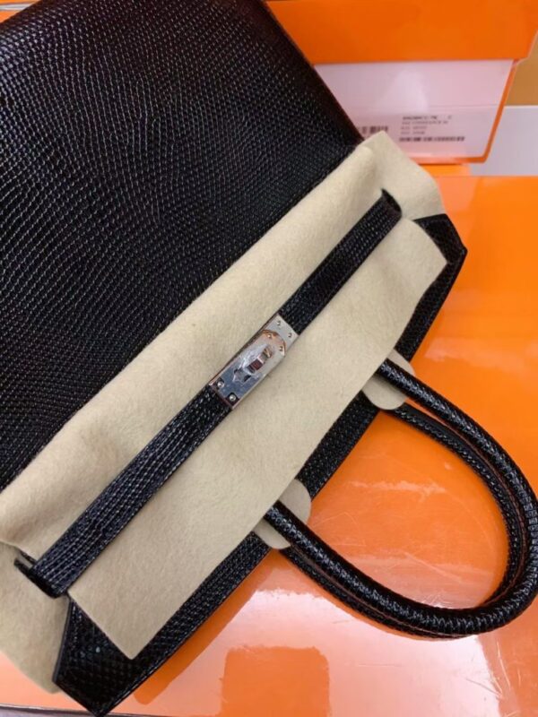 mmexport1687341798720-768x1024-1 Hermes Birkin Lizard CK89 Black Silver Hardware 25cm Full Handmade