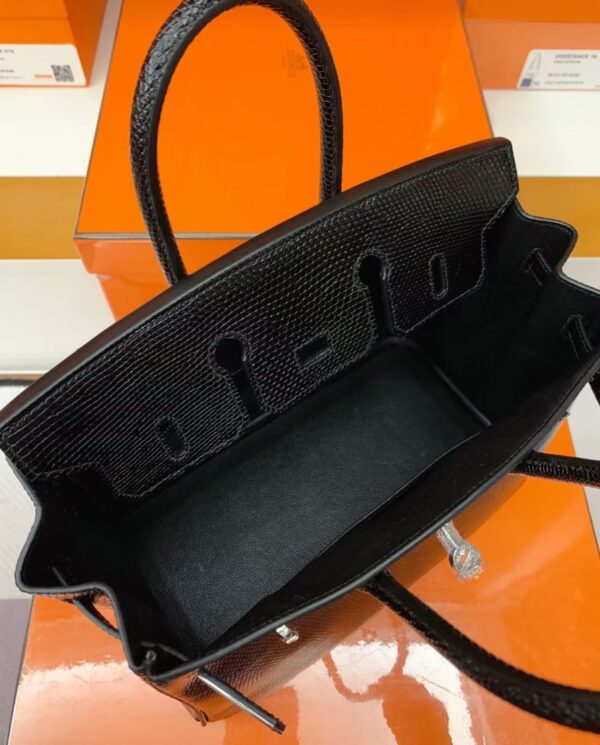 mmexport1687341803455-825x1024-1 Hermes Birkin Lizard CK89 Black Silver Hardware 25cm Full Handmade