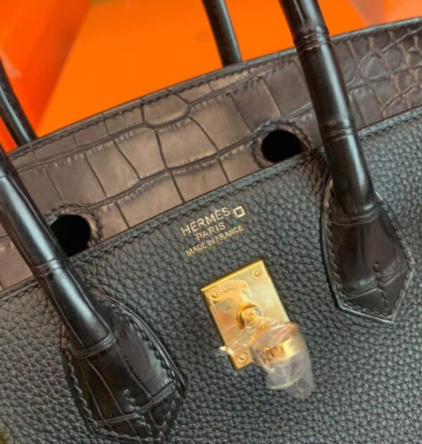 mmexport1687341833760-972x1024-1 Hermes Birkin Touch Matte Alligator & Togo ck89 Noir Black Gold Hardware 25cm Full Handmade