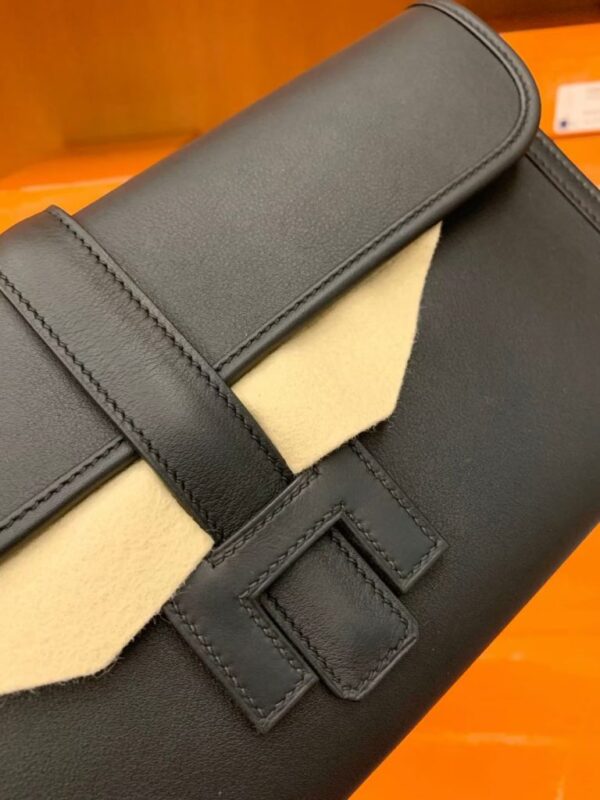 Hermes Jige Wallet Swift ck89 Black 31cm Full Handmade