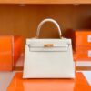 Hermes Kelly Epsom Creamy White Gold Hardware 25cm Full Handmade