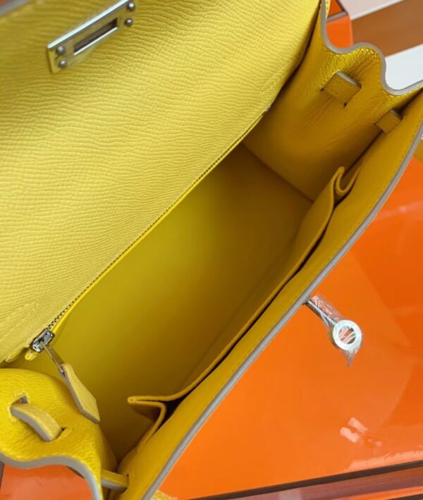mmexport1687342189953-867x1024-1 Hermes Kelly Epsom 9O Lemon yellow Silver Hardware 25cm Full Handmade