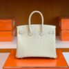 Hermes Birkin Ostrich 3C Wool white Rose Gold Hardware 25cm Full Handmade