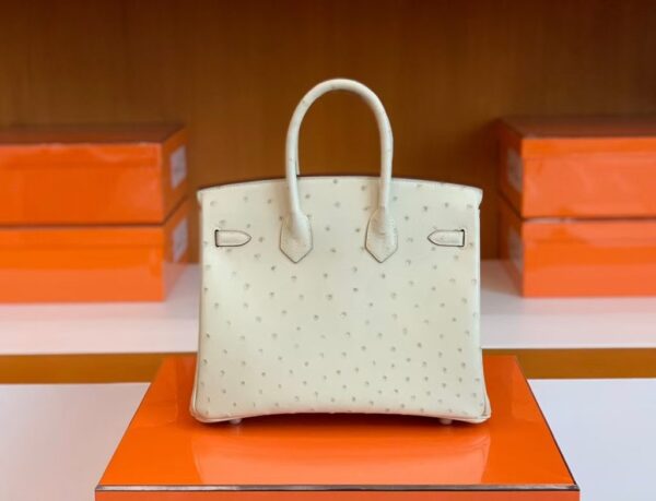 mmexport1688808579249-1024x783-1 Hermes Birkin Ostrich 3C Wool white Rose Gold Hardware 25cm Full Handmade